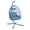 Blue Frame + Blue Cushion, variant on Egg Chair Outdoor with Stand, Indoor Wicker Hanging Egg Swing Chair with Cushion & Headrest, 350lbs Capacity for Patio, Bedroom