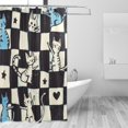 thumbnail image 2 of Yayeee Shower Curtain with Hooks 72"x72" Waterproof Fabric Bathroom Hanging Decor, Blue and White Cat, 2 of 5
