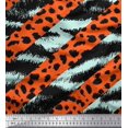 thumbnail image 1 of Soimoi Green Poly Georgette Fabric Leopard & Wild Animal Skin Print Sewing Fabric BTY 52 Inch Wide, 1 of 3