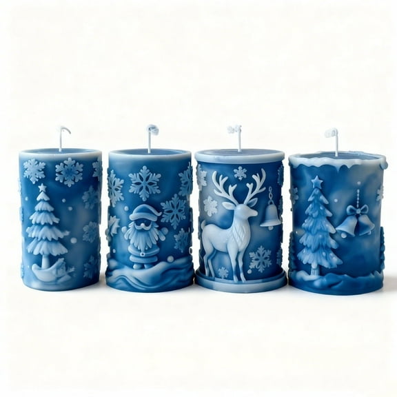 JDH silicone Christmas Candle Molds Christmas Decorations And Ornaments Silicone Mold DIY Christmas Snowflake Cylinder Aromatherapy Candle for DIY Home Decoration Supplies