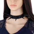 thumbnail image 4 of Collar punk Collar Decoración gótica Joyería Accesorios góticos personalidad salvaje súper largo súper puntiagudo clavo negro Collar de cuero de PU estilo punk Harajuku collar de cuello de remache hec Namotu ZSQ071, 4 of 7