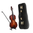 thumbnail image 1 of 1 juego de adornos de violín en miniatura para escritorio, decoración realista de violín., 1 of 6