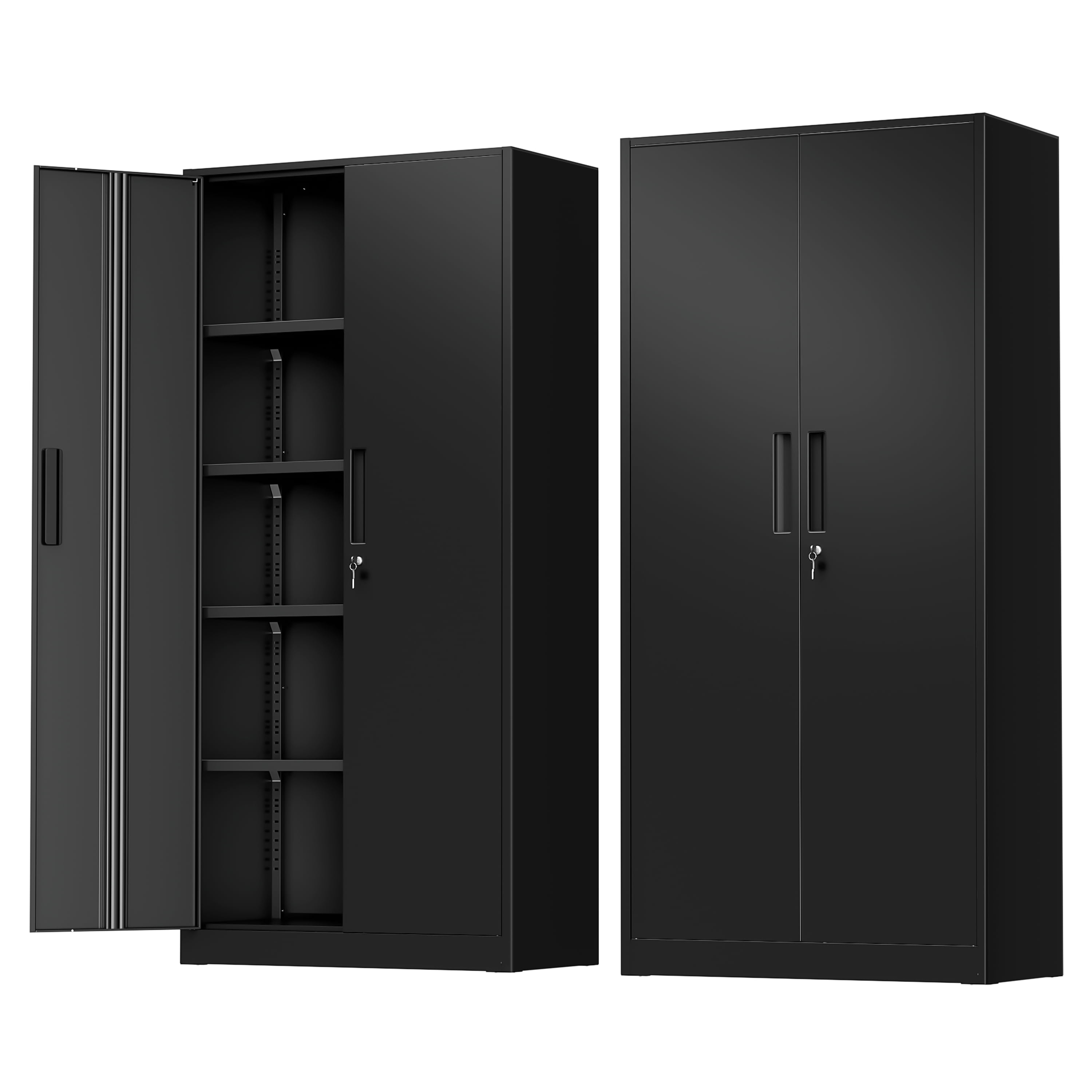 SUNCROWN 71 In Metal Storage Garage Cabinets with Locking Doors