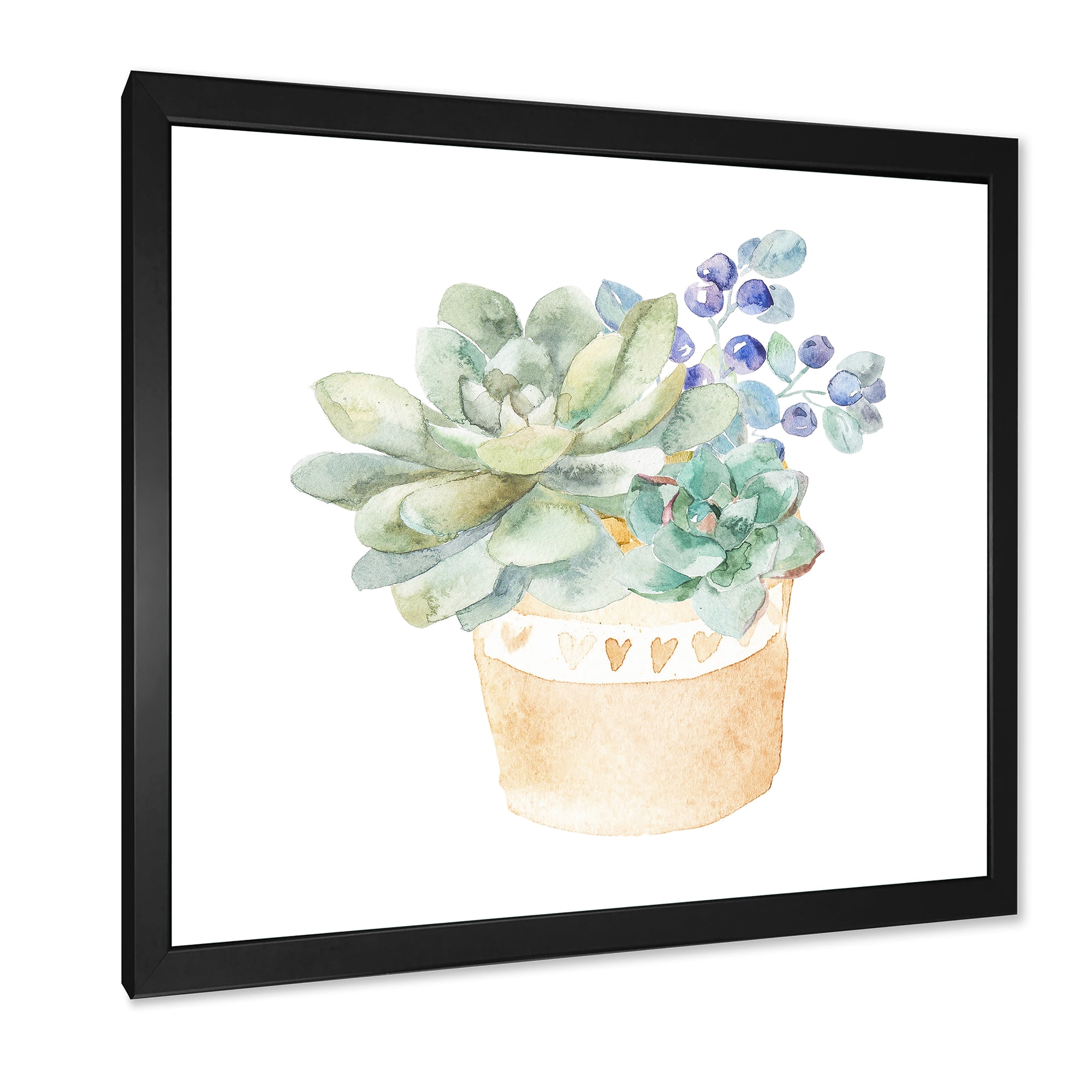 Designart 'Succulent Flower In Terracotta Clypot II' Traditional Framed Art Print