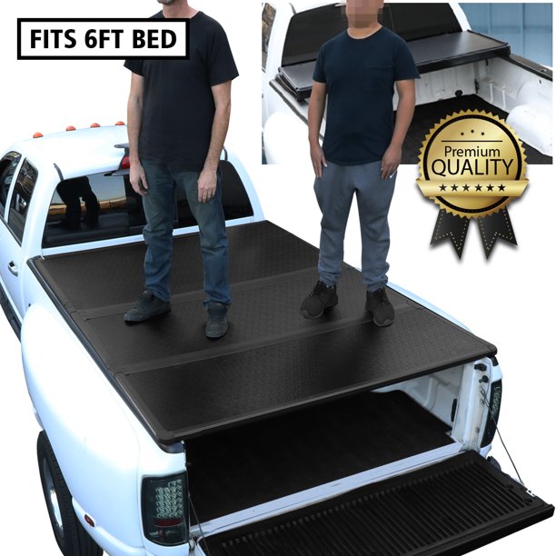 For 2005 To 2018 Tacoma 6 Ft Short Bed Hard Solid Tri Fold Clamp On Tonneau Cover 17 16 15 14 13 12 11 10 09 08 07 Walmart Com Walmart Com