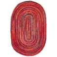 thumbnail image 2 of SAFAVIEH Braided Calvin Transitional Cotton Reversible Area Rug, Rust/Multi, 5' x 8' Oval, 2 of 11