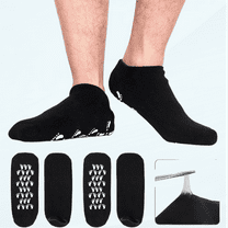 Large Men's Moisturizing Gel Socks Men's Feet Care Ultimate Treatment for Dry Cracked Rough Skin on Feet Pack of 2 Pairs Black US Men 10-15