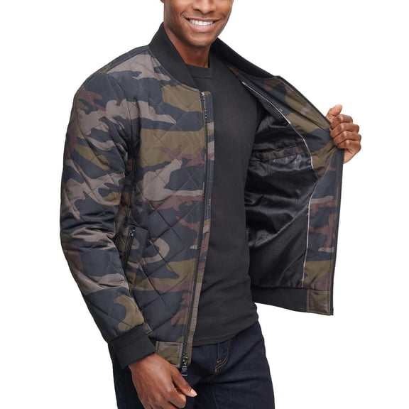 Calvin Klein Men's Flight Jacket Olive Camo Medium