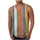 thumbnail image 1 of Camiseta sin mangas de cuello redondo para hombre, ropa de ocio, fitness, para el hogar, pijamas, camiseta con estampado de rayas de moda a color, blusa deportiva de poliéster para hombre, 1 of 4