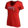 thumbnail image 2 of Women's Red Duquesne Dukes American Classic V-Neck T-Shirt, 2 of 3