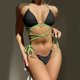 thumbnail image 2 of E8BF-Conjunto de Bikinis para mujer, traje de baño de Color sólido con cordones, Tanga, bañadores sexis con pecho pequeño, traje de baño envolvente, 2 of 5