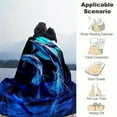 thumbnail image 4 of Vibrant Jumping Dolphins Flannel Blanket – Soft, Cozy Throw with Moonlit Ocean Design – Lightweight & Versatile for Sofa, Bed, Travel, Camping, and More, 4 of 6