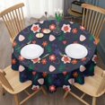 thumbnail image 3 of Pioneer Flower Floral Print Pattern Round Tablecloth 60"x60",Wrinkle Wipeable Table Cloth for Kitchen Dining Room Picnic Patio Party, 3 of 6