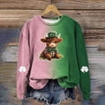 thumbnail image 4 of FAVIPT St Patricks Day Sweatshirt Women Shamrock Long Sleeve Shirt Highland Cow Printed Festival Holiday Crewneck Causal Tops Graphic Tees 2025 Green,XXL, 4 of 5
