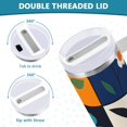 thumbnail image 3 of Yayeee 40oz Stainless Steel Tumbler with Straw and Handle Double-Wall Insulated Travel Water Bottle, Floral Patterns, 3 of 8
