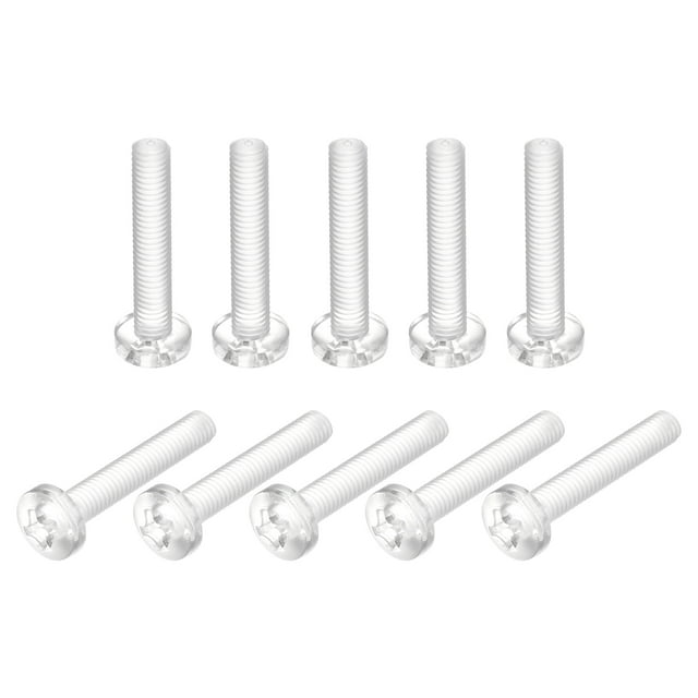Unique Bargains M6x35mm Plastic Phillips Bolts PC Pan Head Machine Screws Transparent 30 Pack