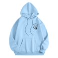 thumbnail image 1 of WILLBEST Sudaderas para Hombre, Sudadera con Capucha y Hombros Descubiertos con Estampado De Cara para Hombre, Sudadera Informal Holgada, Cómoda y A La Moda XGrande, 1 of 3