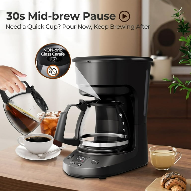 Havato Programmable Coffee Maker with 5-Cup Capacity, Auto-Brew