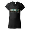 thumbnail image 2 of Wild Bobby Godfidence- Knowing I Can't But He Can Blue and Brown Cheetah Print Inspirational/Christian Women Standard V-Neck Tee, Black, Small, 2 of 6