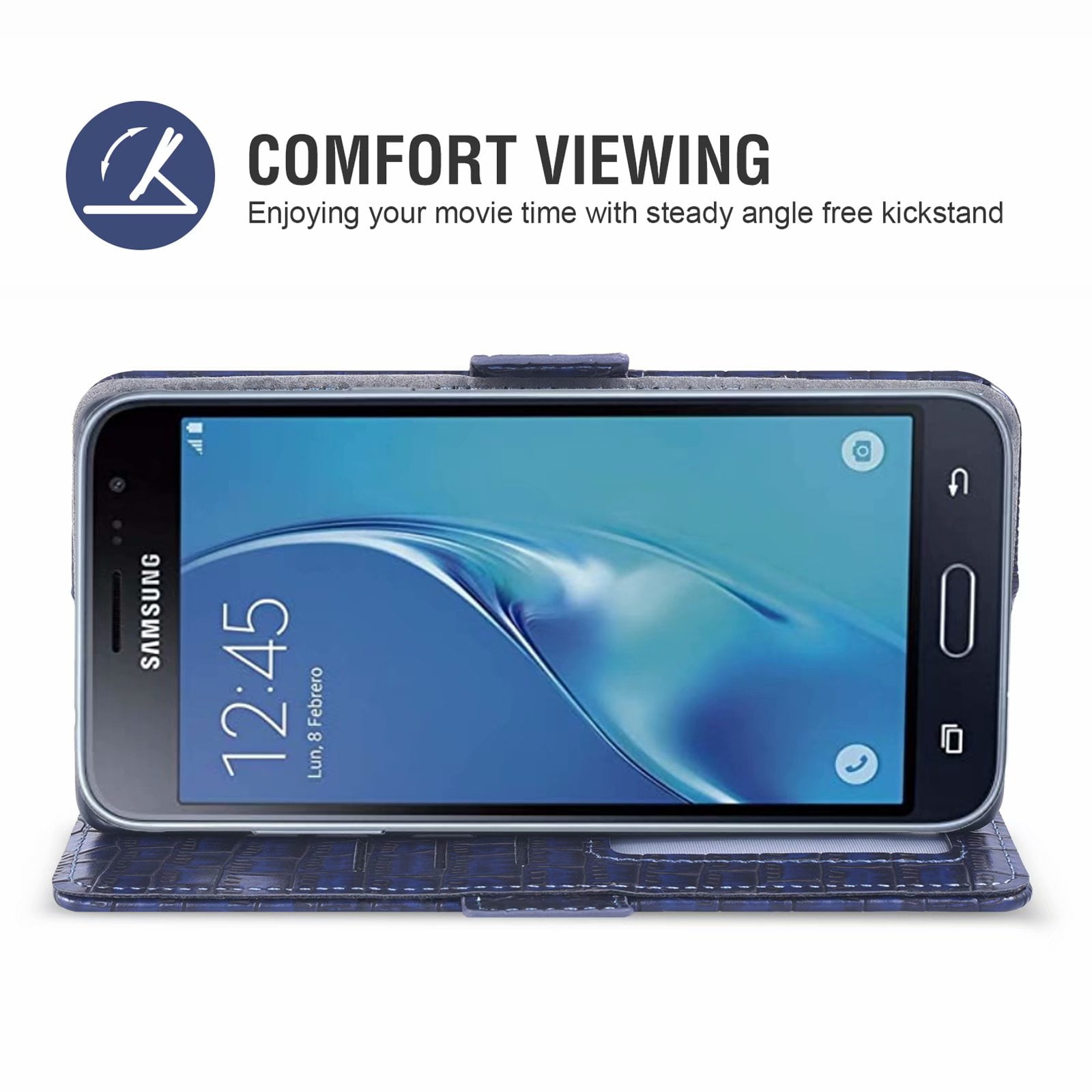 Case for Galaxy J3 2016, Pu Leather Cover, Phone Case for Samsung