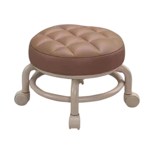 Taburete bajo enrollado asiento de rollero bajo adulto resistente niño con lanzador giratorio PU cuero para dormitorio apartamento salón de juegos de Café