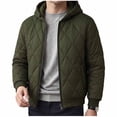 thumbnail image 2 of Mens Winter Jackets Zip Up Hooded Jackets Casual Jacket Men Coat Army Green M, 2 of 7