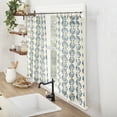 thumbnail image 4 of No. 918 Sandbar 2-Pack Tonal Seashell Print Semi-Sheer Rod Pocket Kitchen Curtains, 54"W X 36"L, 4 of 8