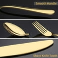 thumbnail image 7 of Silverware Set, 45 Piece Stainless Steel Flatware Cutlery Set Service for 9, Include Knife Fork Spoon, Stylish Mirror Finish, Dishwasher Safe Perfect for Home Kitchen Restaurant, Gold, 7 of 7