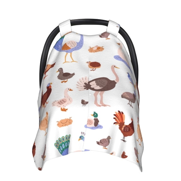 Car Seat Cover Baby - Farm Birds Goose Breathable Infant Car Seat Cover for Baby Carseat, Lightweight Comfort Baby Essentials Must Haves Newborn Stuff for Girl Boy