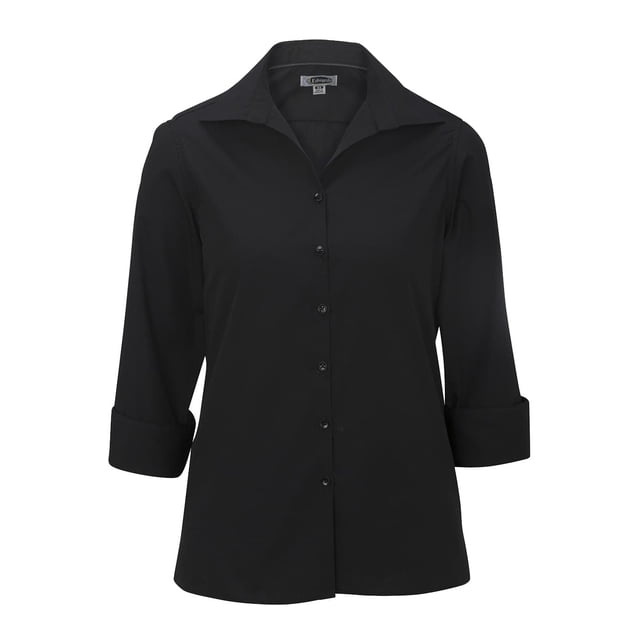 Edwards Blouse Popeline Légère à Col Ouvert pour Femmes - Manches 3/4