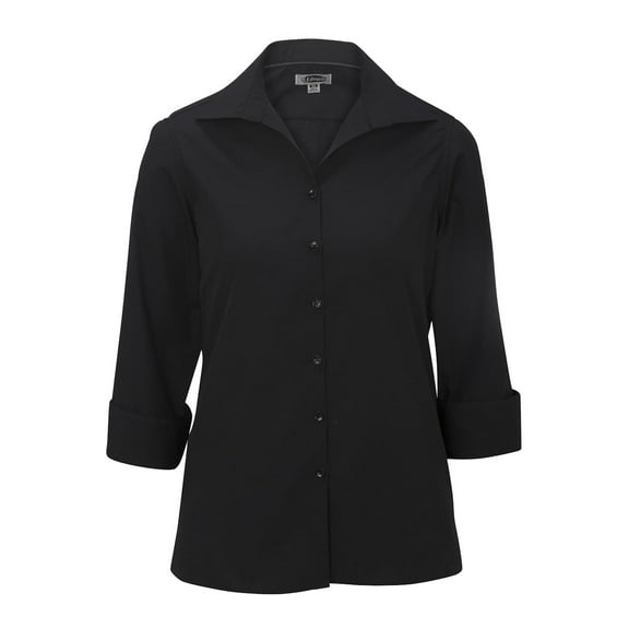Edwards Ladies' Lightweight Open Neck Poplin Blouse - 3/4 Sleeve