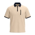 thumbnail image 4 of Camiseta Casual de Manga Corta con Cuello Tripulado 100% de Poliéster Lavable a la Máquina de Manga Larga Camisetas de Trabajo Al Aire Libre de Color Sólido para Hombres, 4 of 7