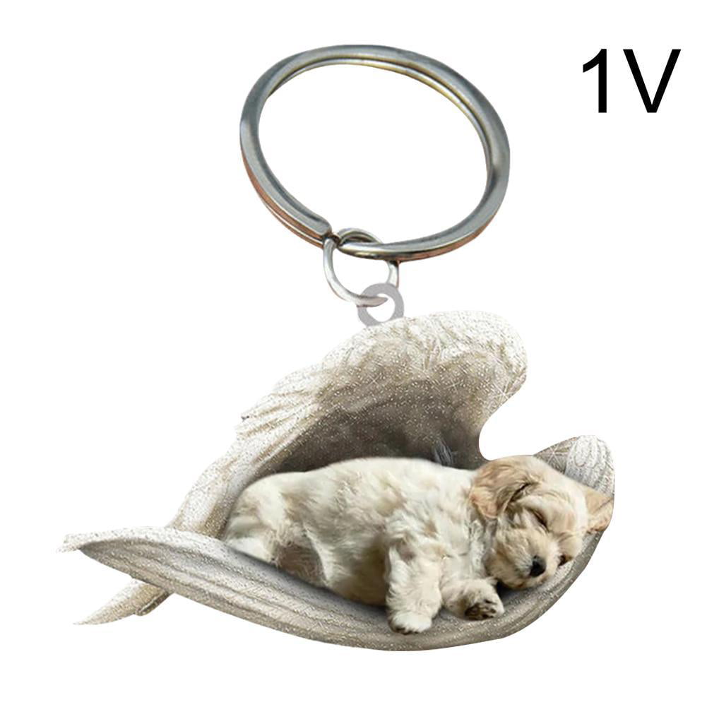 Golden Retriever Personalized Dog Sleeping In White Angel Wings Acrylic  Keychain, Gift For Dog Lovers, Decorative 2-Sided Keychains Key Ring,  Keychain Charms for Handbag Wallet Car Accessories at  Women's  Clothing store