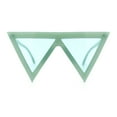 thumbnail image 3 of Womens Flat Top Perfect Triangle Bold Oversized Cat Eye Plastic Sunglasses Green - Blue, 3 of 8