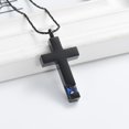 thumbnail image 3 of Cross with Birthstone Memorial Cremation Jewelry for Ashes Holder Urn Necklace for Ashes of Loved One Ashes Pendent for Ashes and Chain, 3 of 7