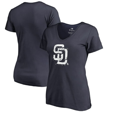 Logo Watch San Diego Chargers - San Diego Padres Fanatics Branded Women's Splatter Logo V-Neck T-Shirt - Navy