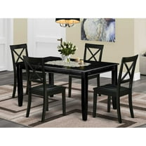 East West Furniture Dining Room Set Black, DUBO5-BLK-W