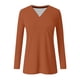 thumbnail image 5 of Xuyuer Women's V-Neck Long Sleeve Slim Drape Hem Solid Color Casual Blouse, Flowy T-Shirt Top for Business Casual, Dinner Dates and Elegant Daily Fashion, 5 of 5