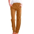 thumbnail image 6 of Lumtrix Linen Pants Women 2026 Spring Summer Fashion Straight Leg Pant Dressy Casual High Waisted Loose Boho Trousers With Pockets Orange M, 6 of 6