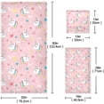 thumbnail image 2 of Coolnut 3 PCS Towel Unicorn Love Pink Cotton Bath Towel Set (1 Bath Towel, 1 Hand Towel, 1 Washcloth) for Bathroom, Super Soft and Quick Dry Towels, 2 of 6