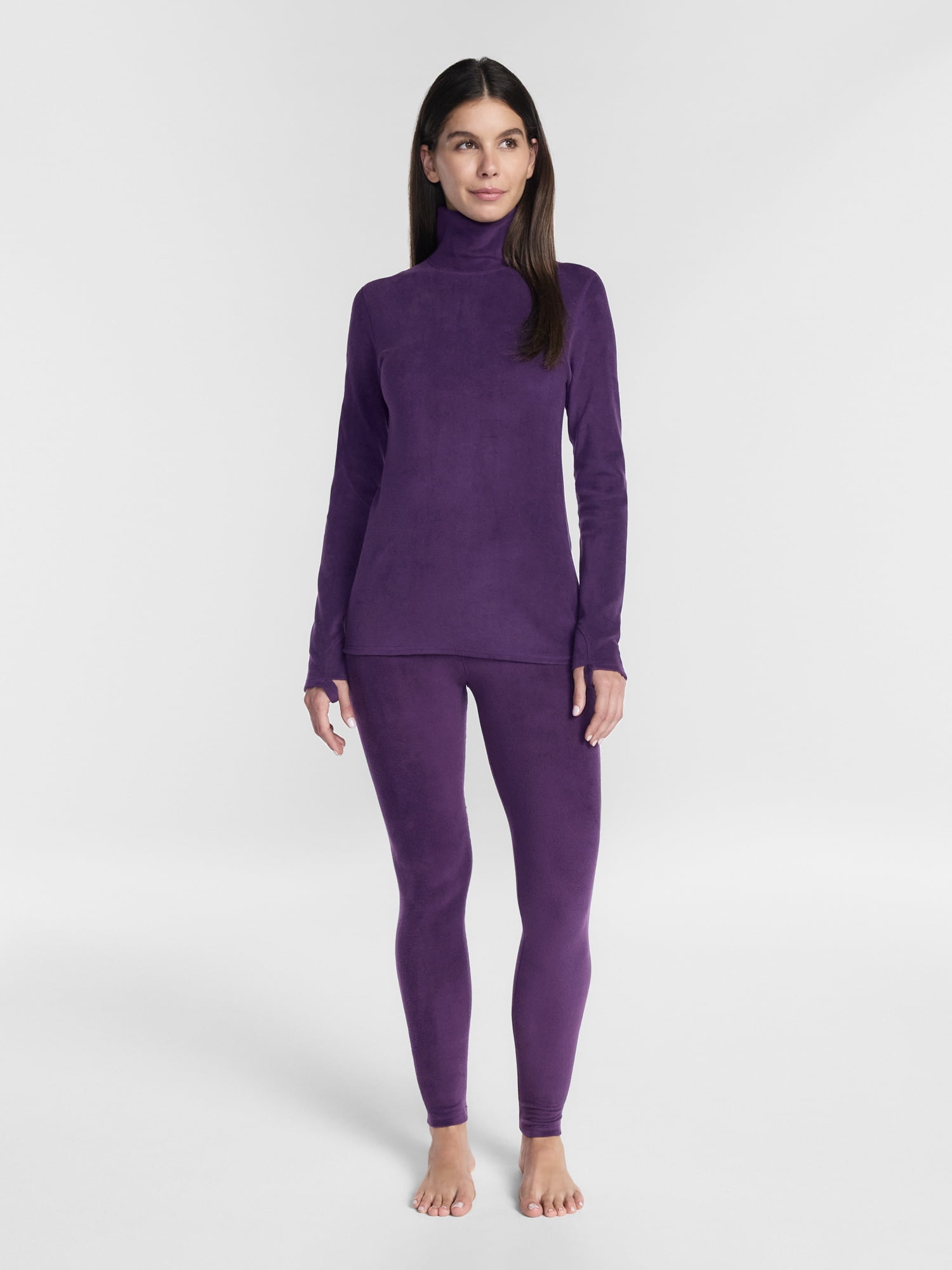 ClimateRight by Cuddl Duds Stretch Fleece Women's Mild Natural Rise Base Layer Thermal Legging, Sizes XS to 4X