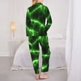 thumbnail image 6 of Goofa Green Lightning Printed Women’s 2 Piece Pajama Set Super,Pajamas Women's Long Sleeve Sleepwear Soft Button Down Loungewear Pjs Lounge Set Nightwear-XX-Large, 6 of 9