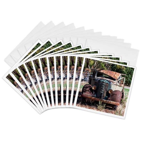 3drose, Australia, Farrell Flat, Old Truck, 12 Greeting Cards with Envelopes