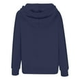 thumbnail image 4 of QUYUON Womens Oversized Hoodies and Sweatshirt 2023 Fall Fashion Casual V Neck Button up Loose Fit Long Sleeve Shirt Drawstring Lightweight Sweatshirts Pullover Tops Winter Sweater Coat Blue XL, 4 of 7