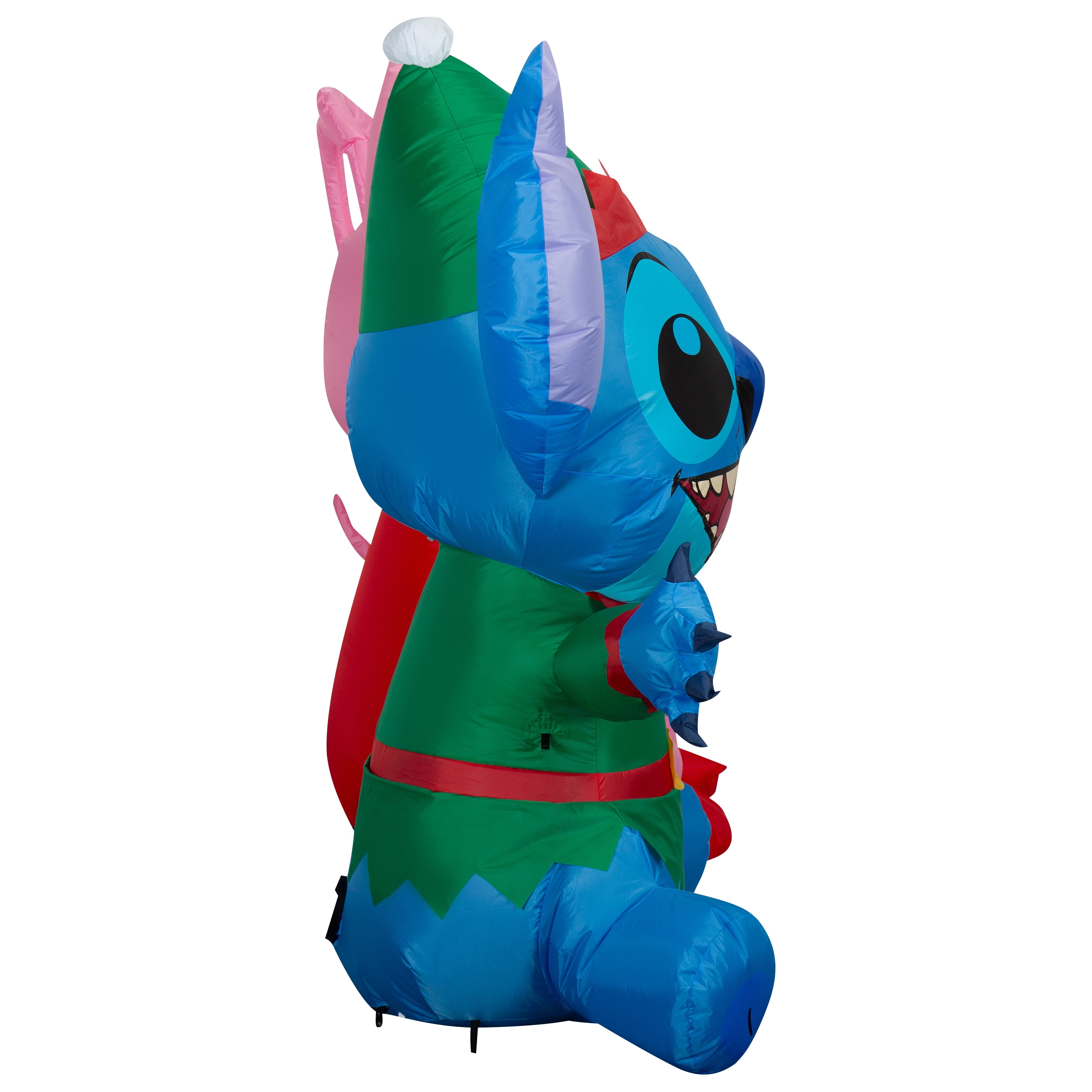 Christmas Yard Inflatable with LED Lights Disney Stitch and Angel Scene, 7.5 ft