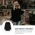 thumbnail image 2 of CRAFTHROU 1Pcs Kapuzenpullover Damen Long Sleeve Black Polyester Warmth For Street, 2 of 7