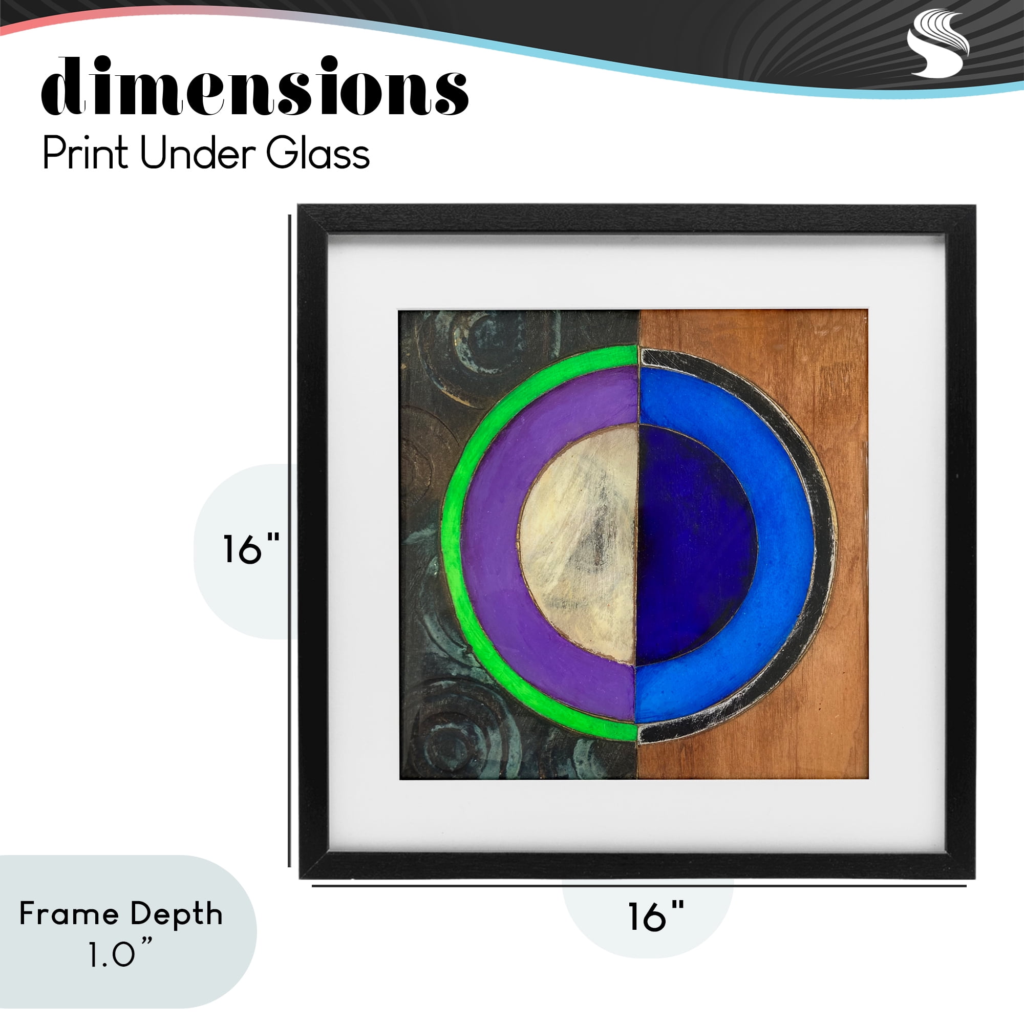Stupell Industries Rustic Circular Balance Black Framed Print Under Glass, design by Matthew Finger