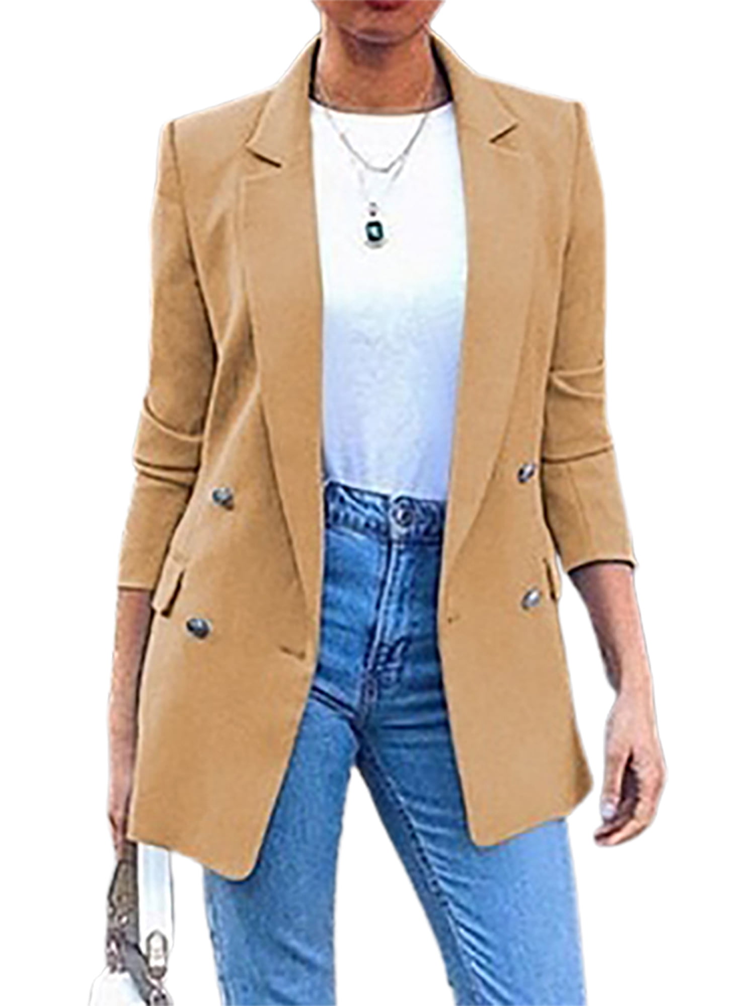Womens Long Sleeve Slim Blazer Suit Coat OL Work Office Formal Jacket Outwear 