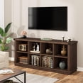 thumbnail image 5 of 8 Cube Bookshelf, Rustic Farmhouse Horizontal Bookcase, 2-Tier Wood Storage Organizer Cabinet, Long Freestanding Display Shelf for Living Room, Entryway, Office, 5 of 9