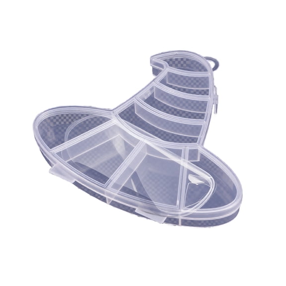 Lidded Witch Hat Shaped Divided Organizer Container, Transparent Plastic Multi Compartment Storage Box for Halloween Treats, Gummies and Small Loose Supplies